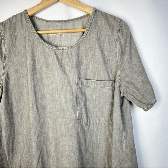 Gap 1969 Gray Denim Short Sleeve Mini T-Shirt Dress L - Picture 4 of 5